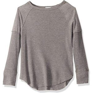Splendid Girls' Big Long Sleeve Top Light Charcoal Heather Grey Size 14